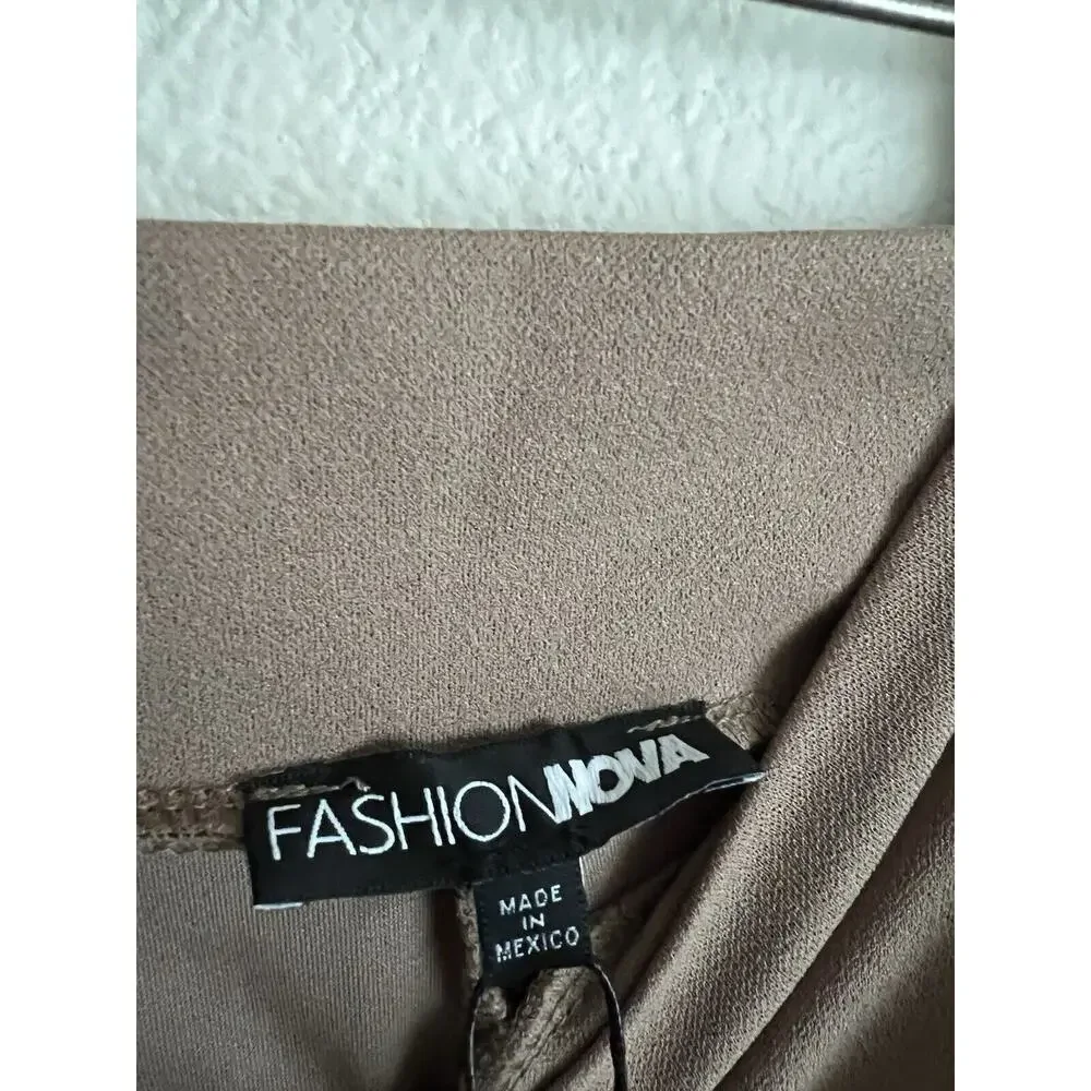 Fashion Nova victoria high waisted dress pants taupe Size XL NEW WOMENS - Picture 6 of 8